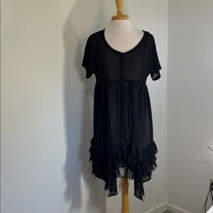 WIDOW Dolls Kill Sheer Goth Witch Wiccan BABYDOLL DRESS Size Small